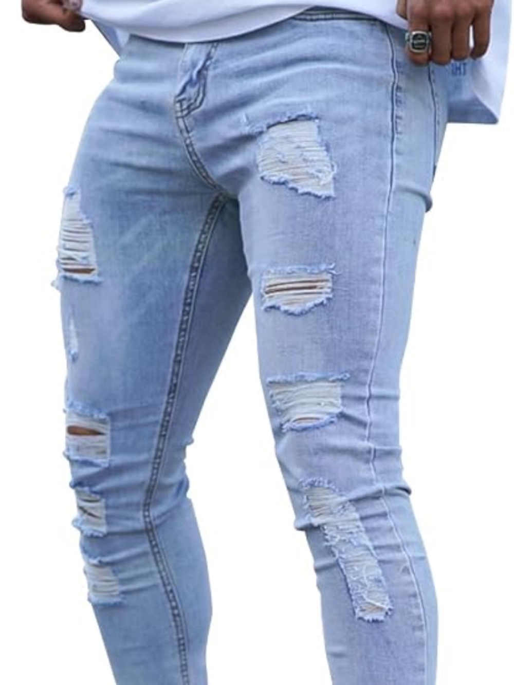 GINGTTO Skinny Jeans Men Stretch Tapered Leg Slim Fit